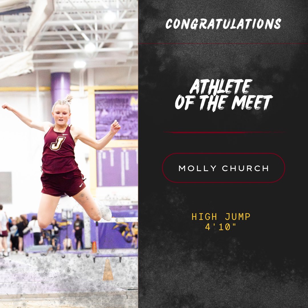 Congrats to our athlete of the meet from Mankato East Indoors, Molly Church! #jordanpride