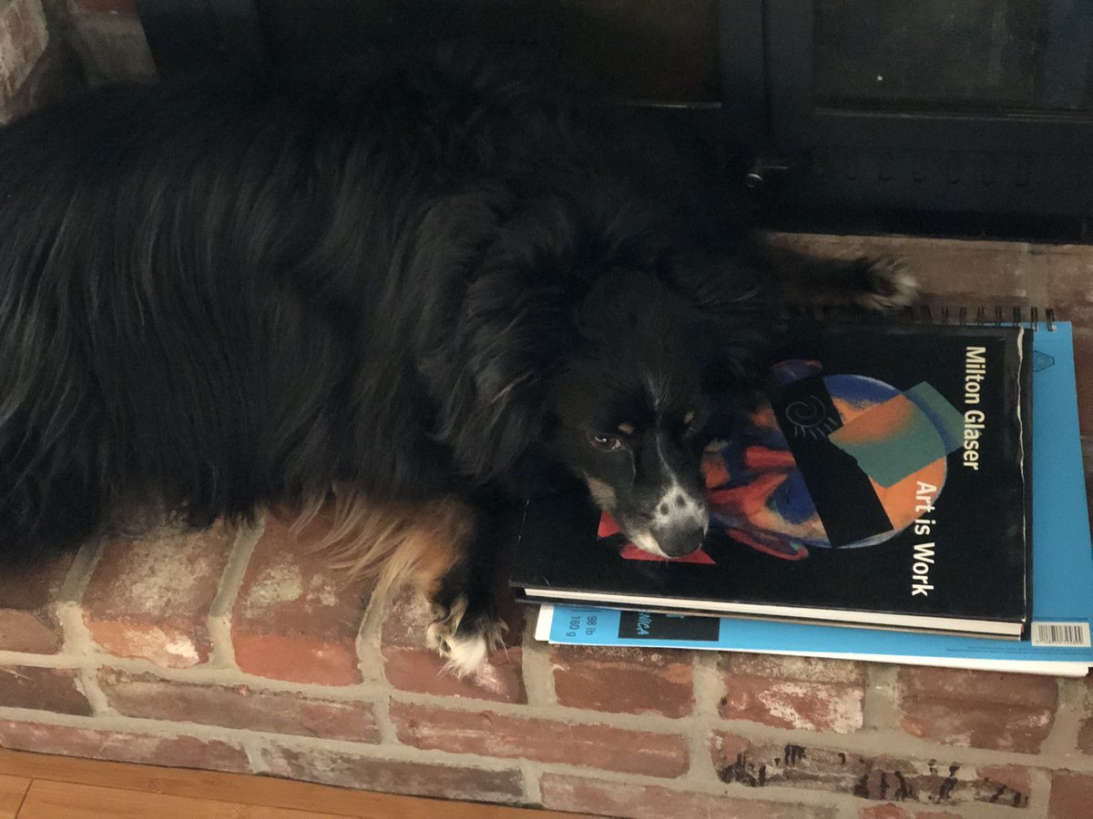 My dog using Milton Glaser’s Art is Work as a pillow on a Monday morning is the push I needed this week.