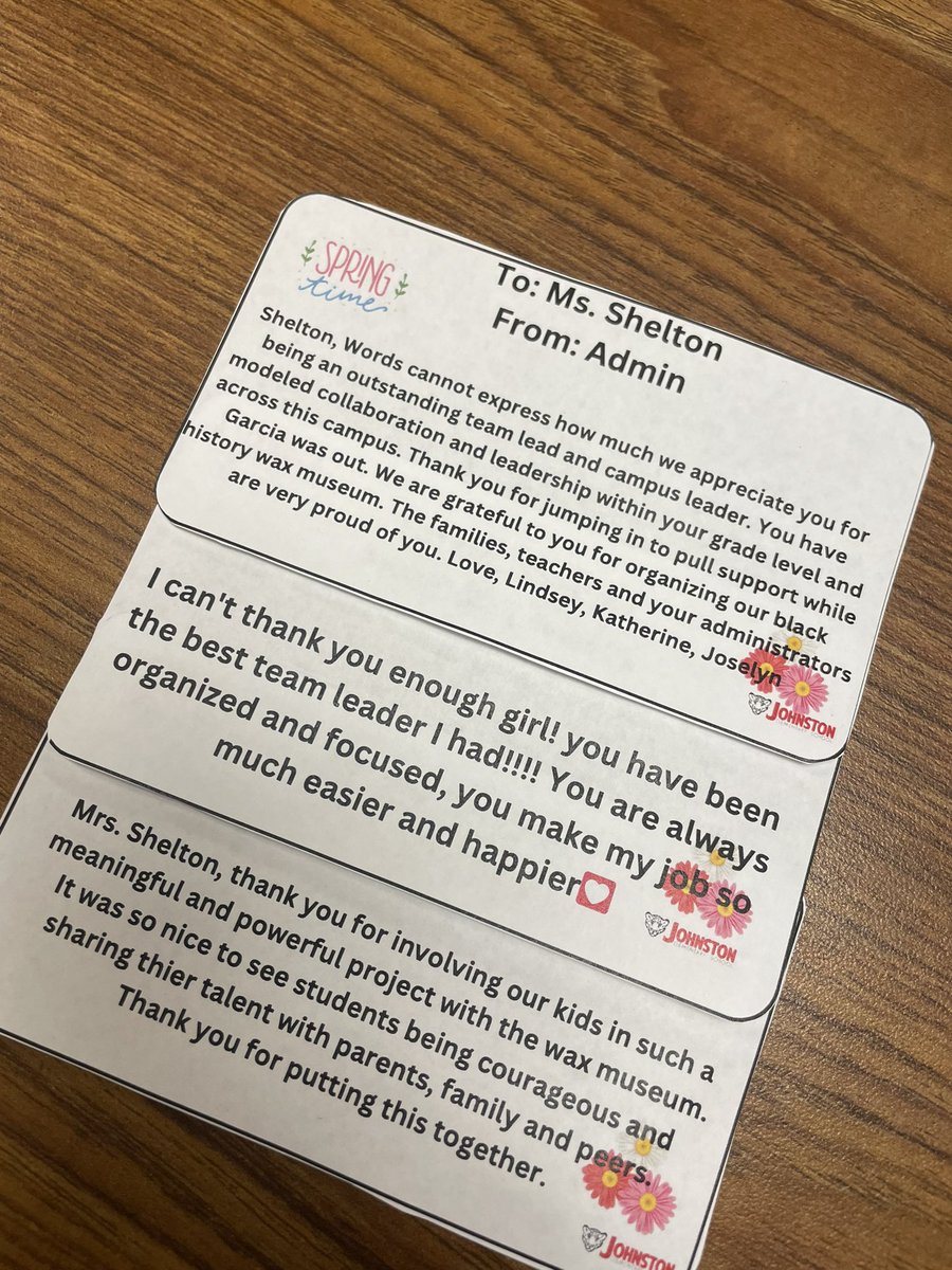 Starting our staff affirmations this year has been very fulfilling as a teacher & aspiring leader! I’m so grateful that these little cards each week put smiles on teachers faces because we all deserve to be recognized for the work we do day in and out! Thank U ❤️