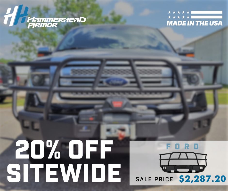 ArmorHammerhead's tweet photo. Save big on this full brush guard, now over $500 off! Use code SAVE20 at checkout. Level up your ride with Hammerhead Armor today!

#hammerheadarmor #brushguard #fordtruck #truckstuff #truckaccessories #steelbumper #aftermarketbumper #ranchhand #offroadessentials #offroadlife https://t.co/67PRyBalsc