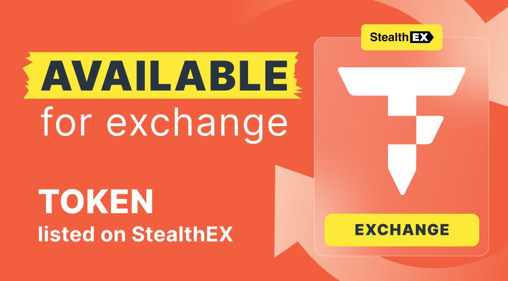 You can now get $TOKEN easily on StealthEX😎 @TokenFi is an innovative platform for crypto and asset tokenization. #TokenFi is committed to revolutionizing the trillion-dollar tokenization industry by offering a user-friendly interface that requires no coding expertise.…
