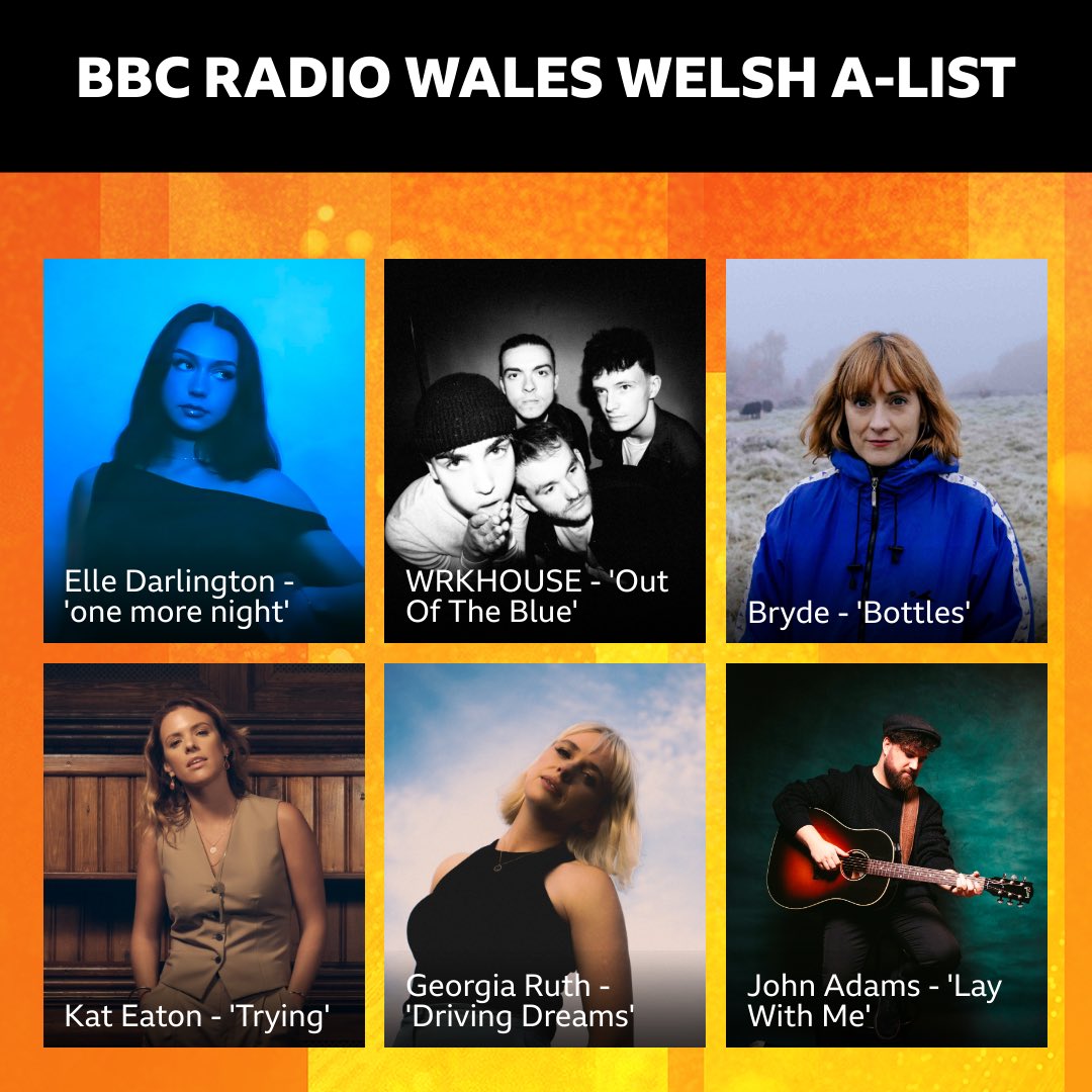 🏴󠁧󠁢󠁷󠁬󠁳󠁿This week on the @BBCRadioWales Welsh A-List you can hear… 📡 A-list Radio Wales wythnos ‘ma… 👉 @elledarlingtonn 👉 @wrkhouseee 👉 Bryde 👉 @kateatonmusic 👉 @georgiaruth 👉 @JohnAdamsMusic1