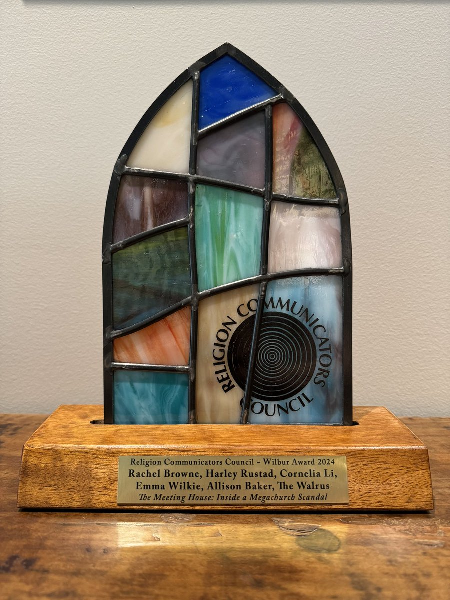 Honoured to have won a Wilbur Award from the Religion Communicators Council this weekend for our investigative feature on The Meeting House for @thewalrus! Thank you to the dream team: @hmrustad, @emmawilkie, @allybake, and Cornelia Li!