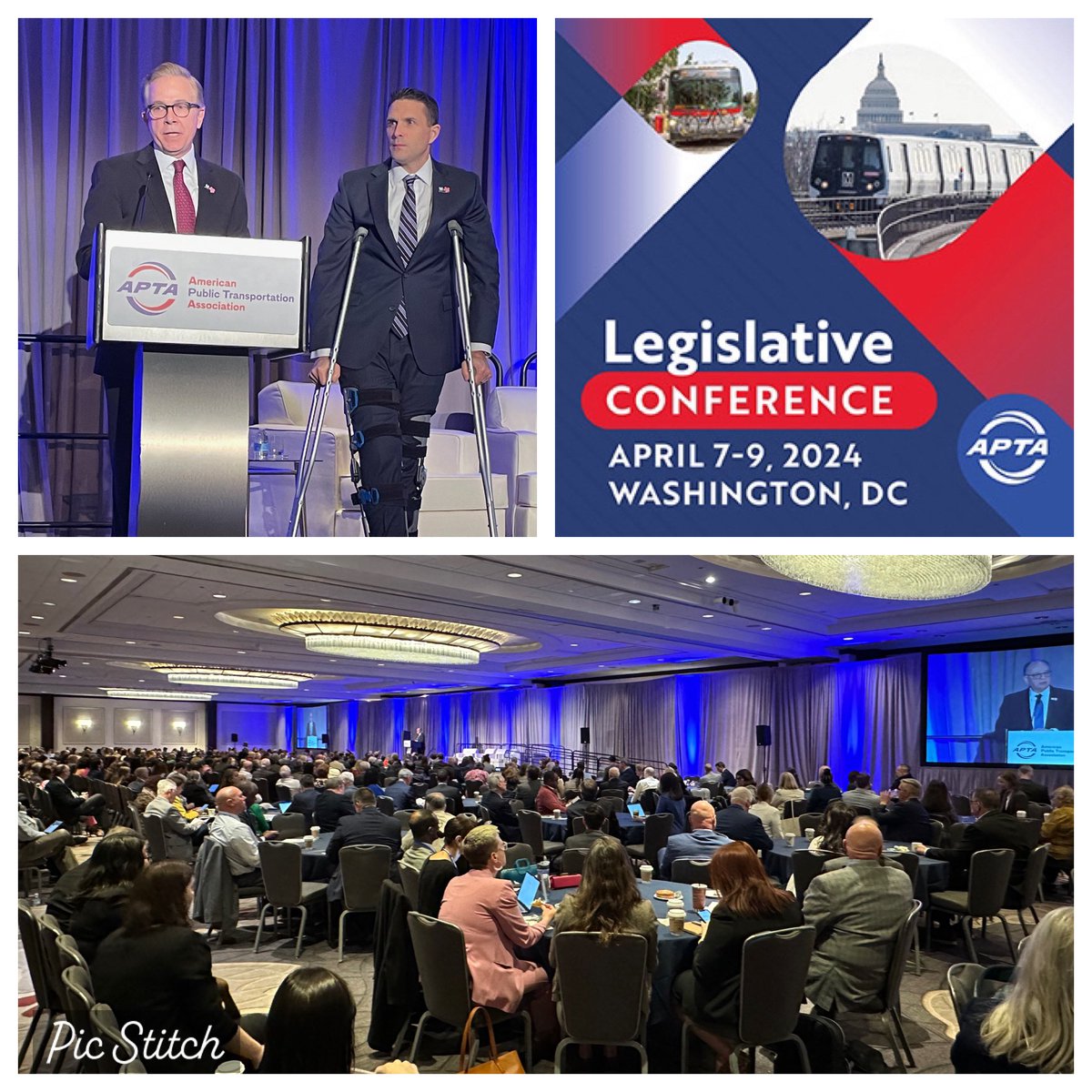 At #APTAleg24 in Washington, local hosts @wmata Chair Paul Smedberg & @wmataGM Randy Clarke told attendees that March bus ridership was above pre-pandemic numbers, crime is down all along the system, & customer satisfaction is the highest ever: 88% positive on rail & 77% on bus.