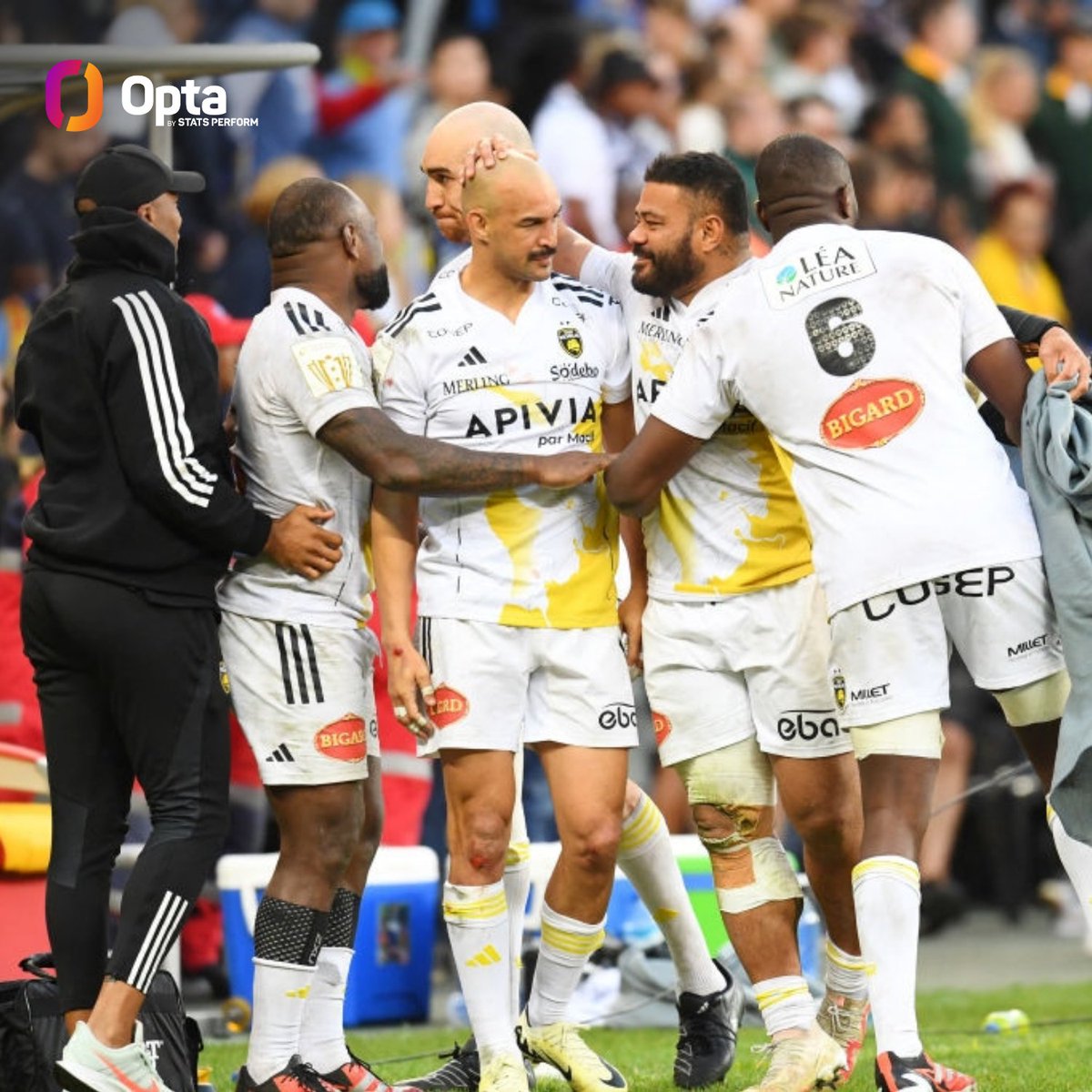 10 - @StadeRochelais’ victory v the Stormers was their 10th straight win in the knockout stages of the @ChampionsCup, setting a new record for the most consecutive knockout games won by any side in the competition, overtaking RC Toulon’s run of nine between 2013 and 2015. Clutch.