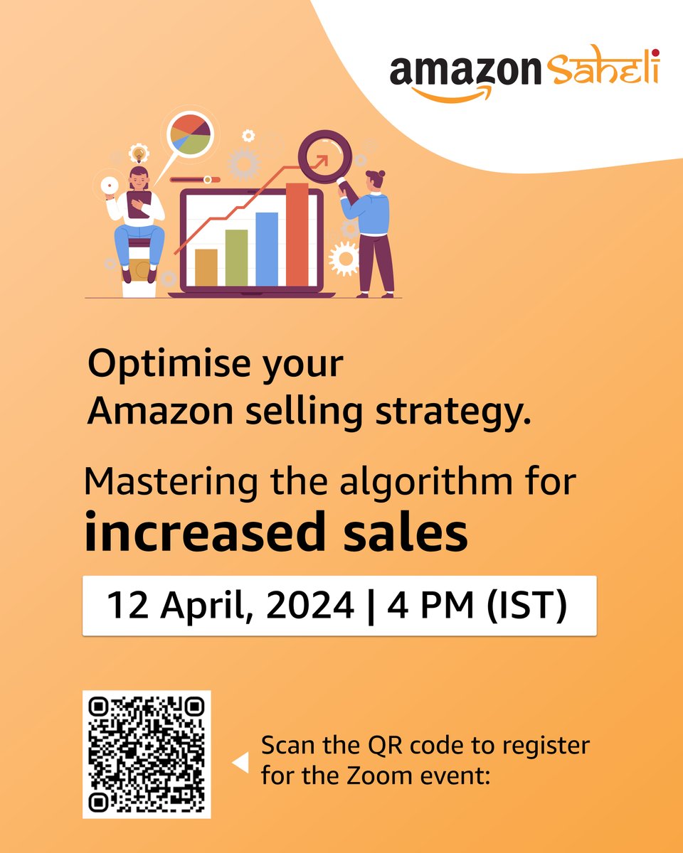 You’ve lovingly created your product. Now, how about growing your brand pan-India or even globally, via Amazon? Learn marketing tips & sales strategies directly from Amazon Saheli experts. Join this event for free to increase visibility & attract customers:zoom.us/meeting/regist…