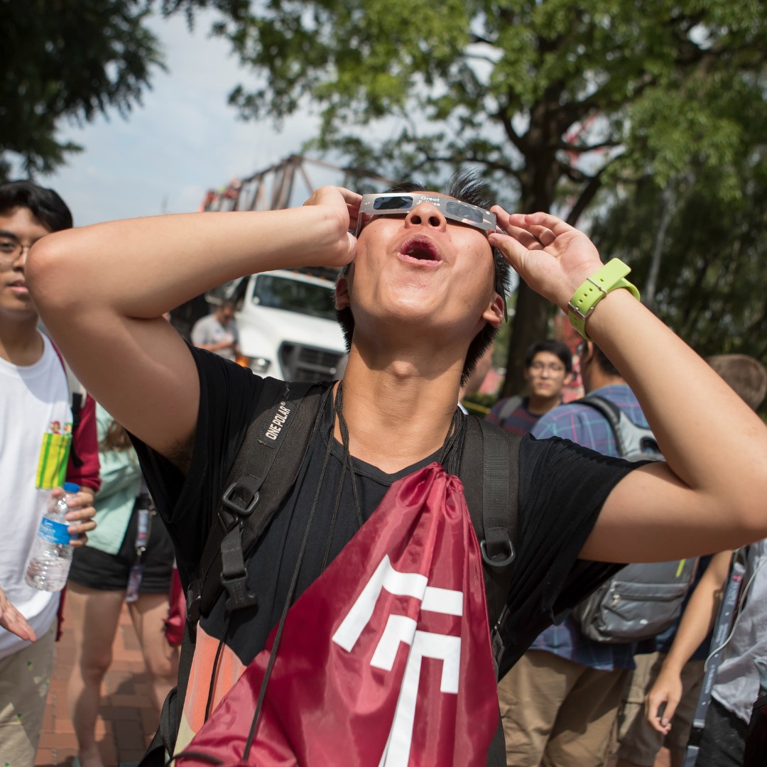 Today's the day to witness the cosmos in motion! Join CST and the Physics Department at Beury Beach from 2-4pm for an unforgettable experience as we gather to observe the solar eclipse. See you there! #SolarEclipse2024 #TempleUniversity #CSTTemple