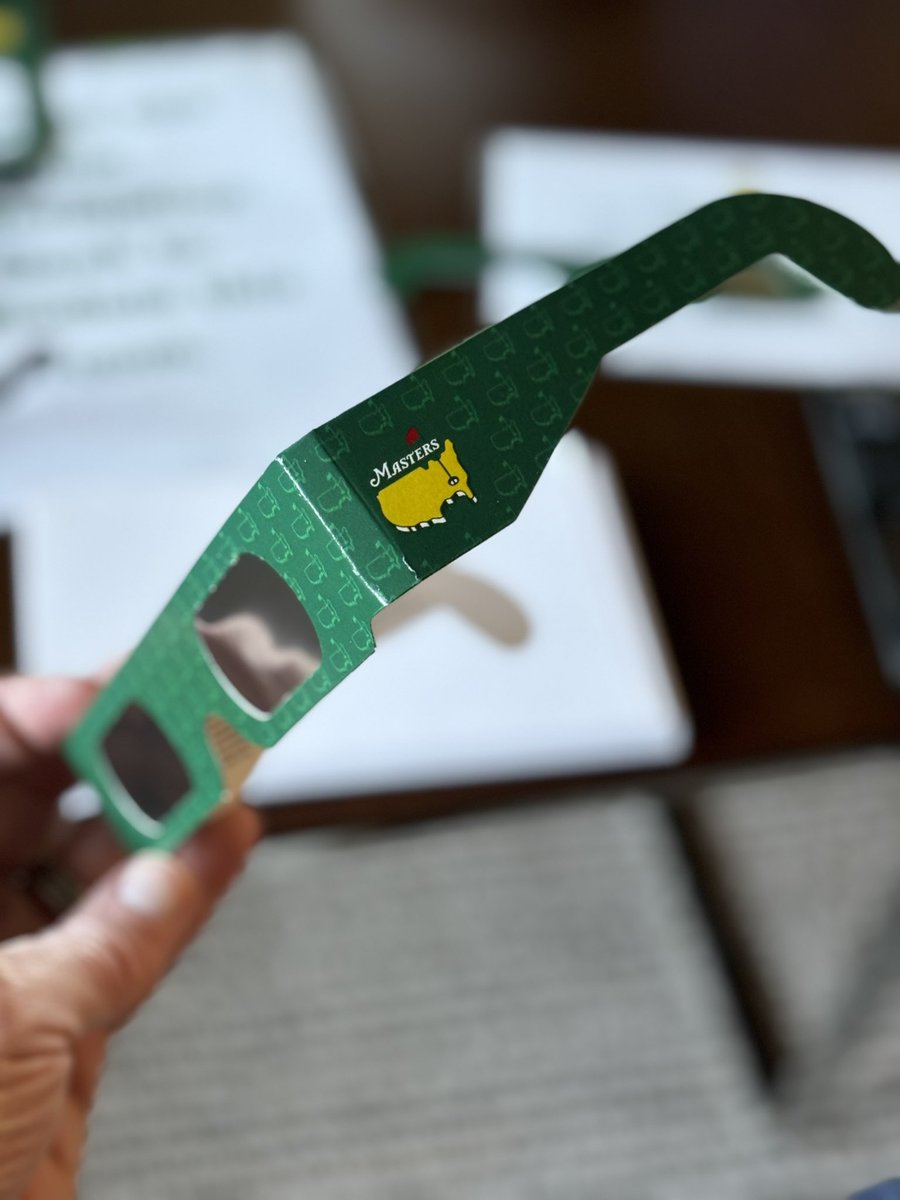 Augusta National handed out Masters eclipse glasses this morning. They are the coolest eclipse glasses on earth.