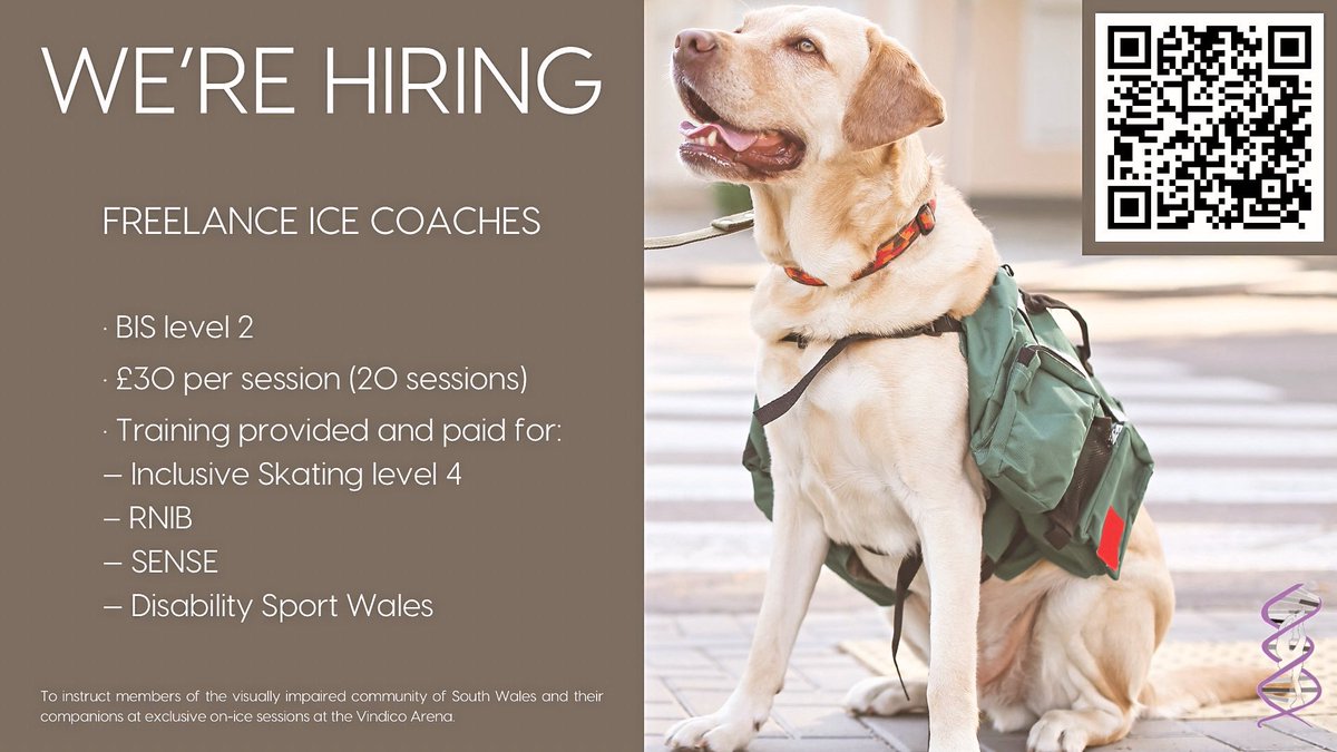 JOB VACANCIES

⛸️ we’re looking for freelance ice coaches to lead the delivery of on-ice sessions for our ISvid project.

👨🏼‍🦯 sessions are exclusively for members of the visually impaired community.

#job #inclusion #Ice #coaching #sport 
#figureskate