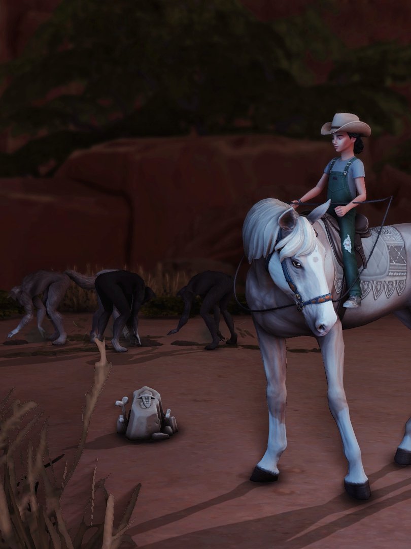 Leo can't join his werewolf friends during the full moon yet, but he keeps up with them on his horse, and together they all look for hidden treasures scattered across the canyon 🐺