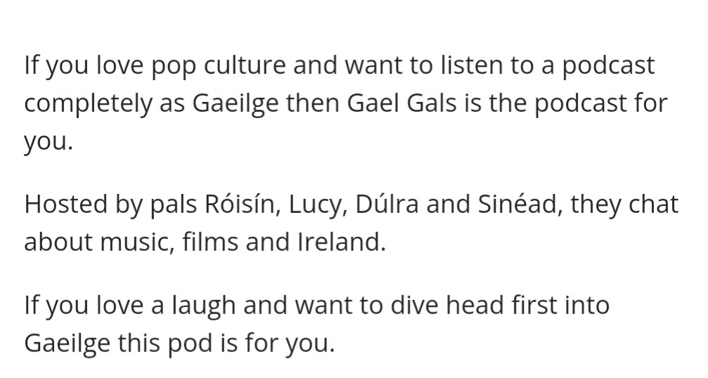 'If you love pop culture and want to listen to a podcast completely as Gaeilge then Gael Gals is the podcast for you. If you love a laugh and want to dive head first into Gaeilge this pod is for you.' 🚨 @VIPmagaz