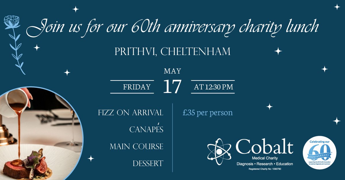 Join us in celebrating our 60th anniversary with a fine dining lunch experience at @37Prithvi 🥘 Hurry, seats are limited, so secure your spot today 📲 eventbrite.co.uk/e/60th-anniver… See you there! 🥳 #cheltenham #charity #anniversary