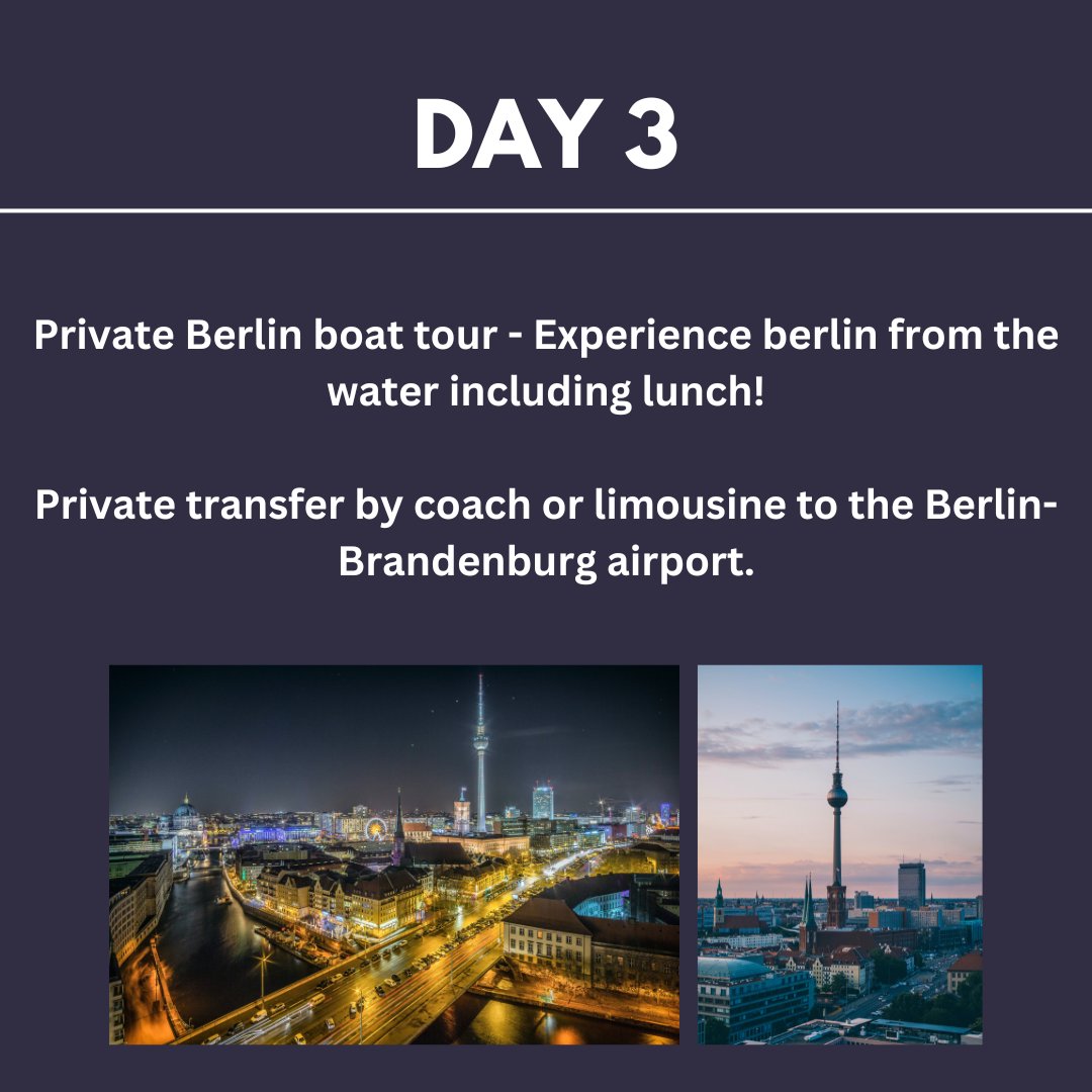 Berlin is regarded as one of the most fascinating metropolises in Europe

there is something new to discover everywhere, whether in design or architecture, fashion or art, theatre or nightlife.

@cpohanserservice

#berlin #sampleitinerary #eventprofs #dmc