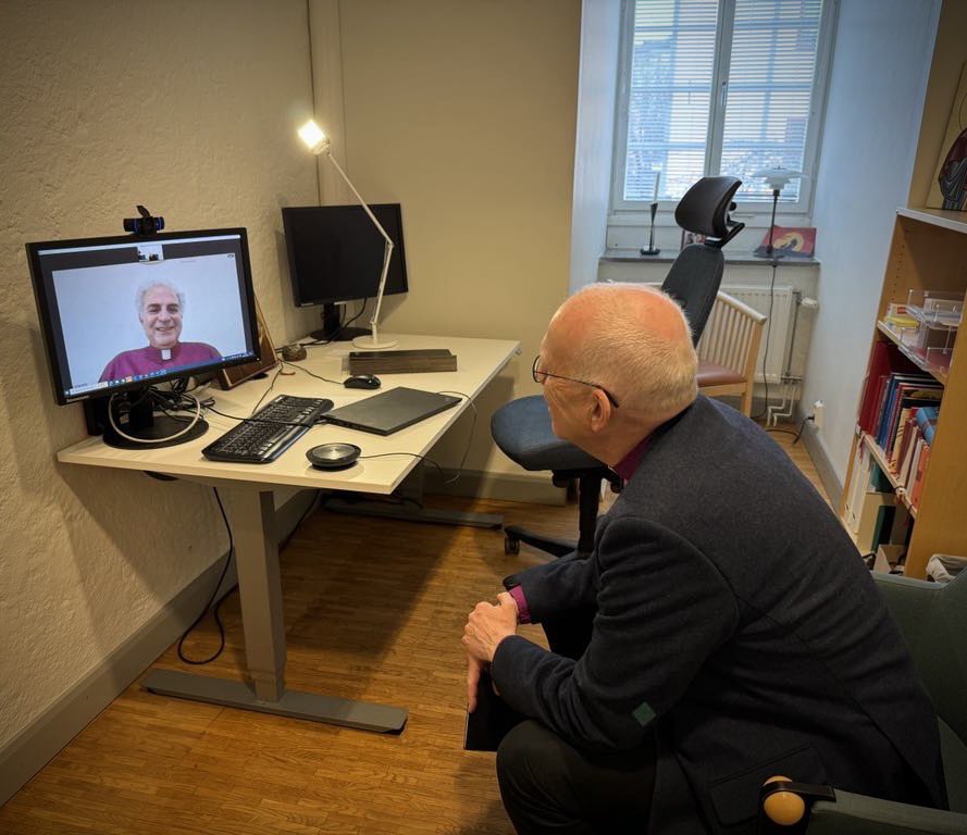 Värdefullt samtal med biskop Ibrahim Azar från Evangelisk-lutherska kyrkan i Jordanien och det Heliga landet. Vi ber för vår systerkyrka, för Gaza, och för alla människor i Israel och Palestina.