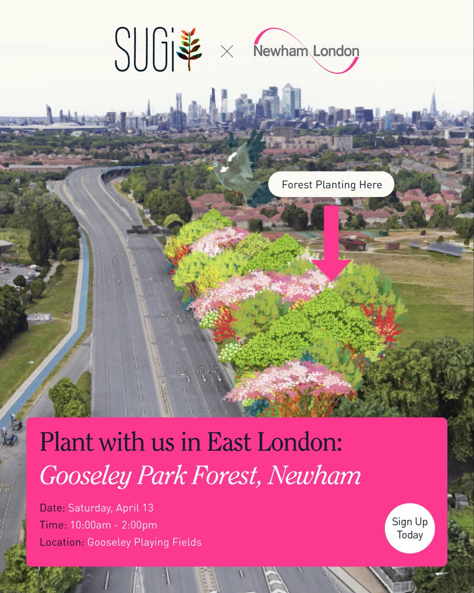 Join us next Saturday (13th) 10-2 for tree planting in Gooseley Playing Fields.🌱 Help plant 6,000 new trees to create a new natural barrier between the park and the A13.🌳 To sign up by selecting a session you’d like to join: tinyurl.com/28wdnfja #Newham #Trees #Greening