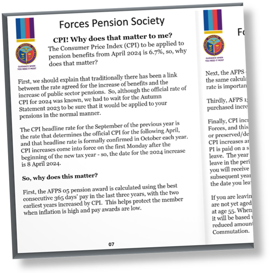 Thank you to the Forces Pension Society for their timely article. @ForcesPensions Read about the Consumer Price Index (CPI) in the latest issue of RESHAPE Resettlement Magazine bit.ly/3QfU1Hx