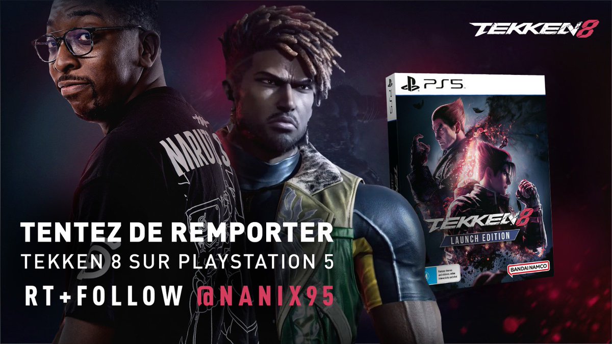 🎁 CONCOURS 🎁 Pour fêter l’arrivée d’Eddie Gordo, je te fais gagner une version PS5 de #TEKKEN8 Pour jouer, il suffit de ✅RT+like ce post ✅Follow @Nanix95 TAS le 11/04/24