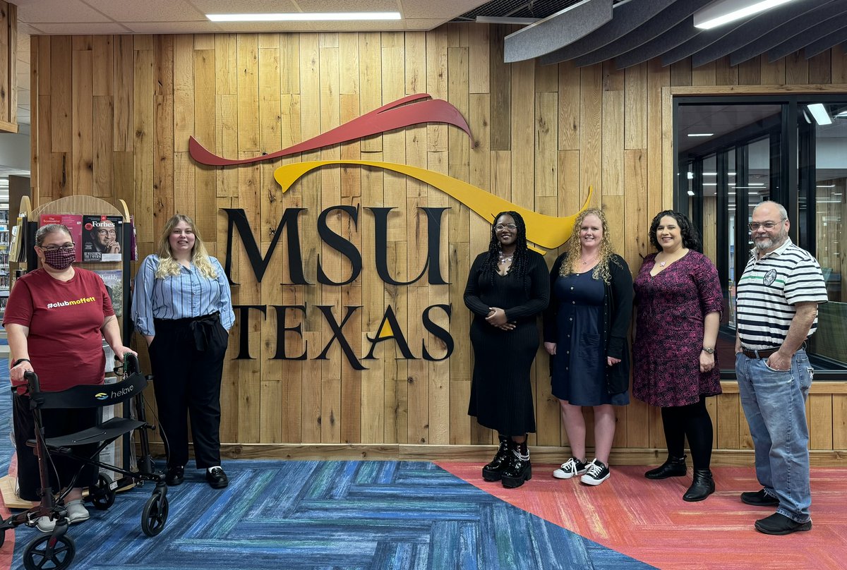 MoffettLibrary's tweet image. April is a month filled with celebration for libraries. Today is National Library Workers Day as a part of National Library Week. Our non-librarian staff plays a huge part in helping Moffett Library flourish! 🤩

#msutexas #moffettlibrary #clubmoffett