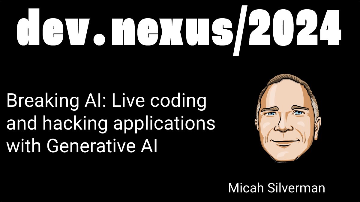 LIVE CODING SESSION! @afitnerd will be presenting at @devnexus 24': Breaking AI: Live coding and hacking applications with Generative AI. Register Today! Don't miss it!