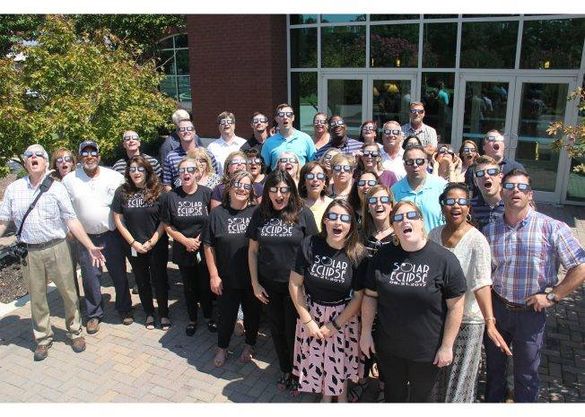 Prepare for the solar eclipse today, there won't be another until 2045! The peak is estimated for 3:04 p.m. If you’re planning to view the eclipse, wear proper eclipse glasses. Our employees safely watched the last eclipse in 2017. Eclipse pathing: bit.ly/43Op8iC