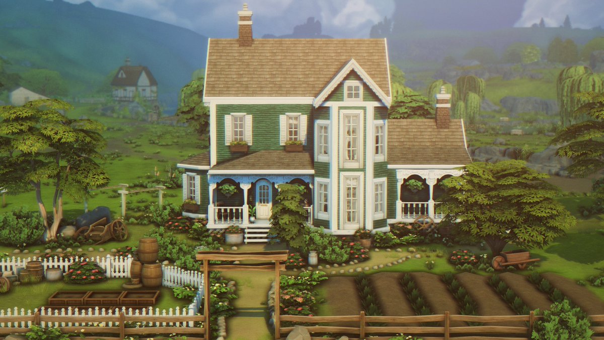 I built Emerald Ranch from Red Dead Redemption 2 🌱🤠(just the main house🫣) Speedbuild: youtu.be/v59zgJktlf0?si… #TheSims4 #ShowUsYourBuilds