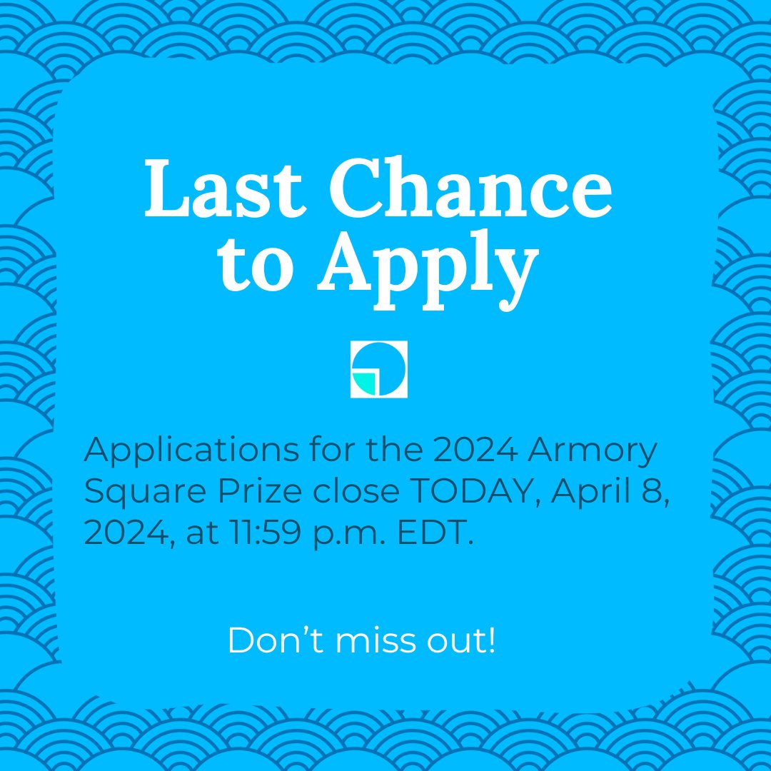 Today is the last day to apply for the 2024 Armory Square Prize! Make sure you get your submissions in at the link in bio by end of day to be considered.
