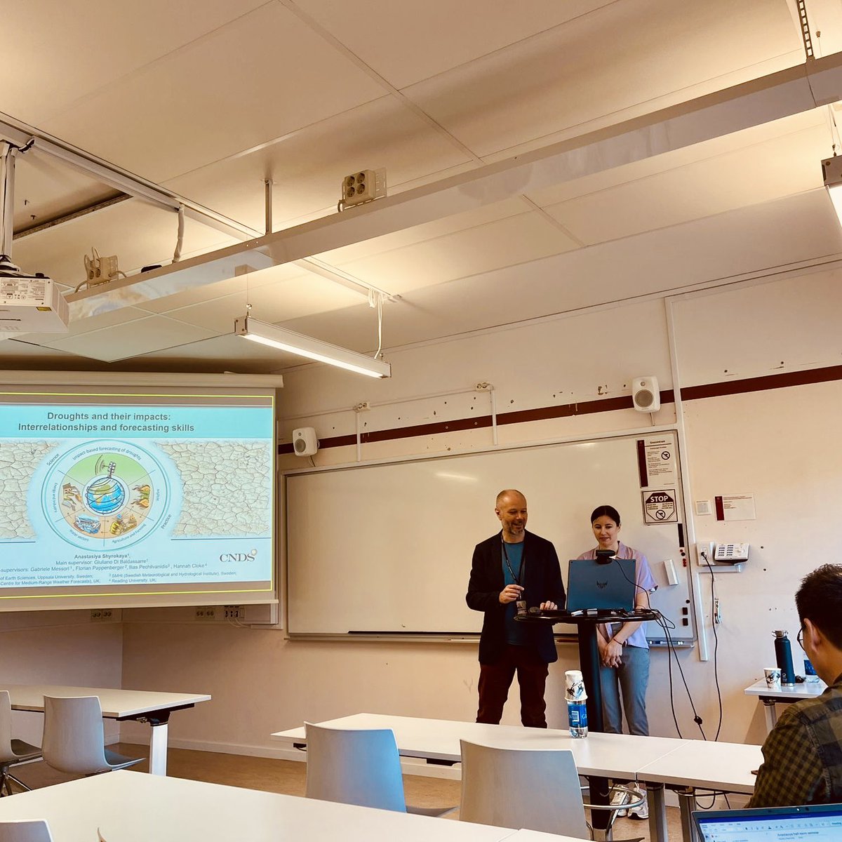 Congrats to Anastasiya Shyrokaya @A_Shyrokaya for successfully defending her mid-term PhD seminar Great presentation and inspiring discussion with Samuel Sutanto @SamuelSutanto1 about forecasting drought and its impact on different sectors of society