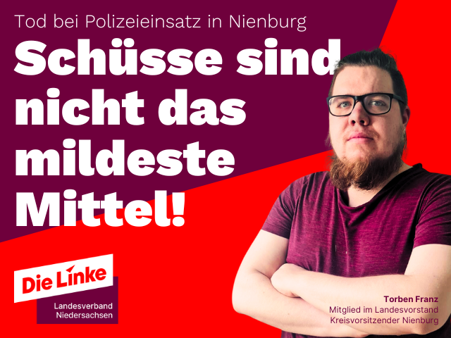 „Die Polizei hat 8 Schüsse auf einen Menschen abgegeben, der sich offensichtlich in einer Ausnahmesituation befand. Sie hätte mildere Mittel prüfen und psychologische oder sozialarbeiterische Unterstützung hinzuziehen müssen.“ @TorbenFranz zur #Polizegewalt in #Nienburg .