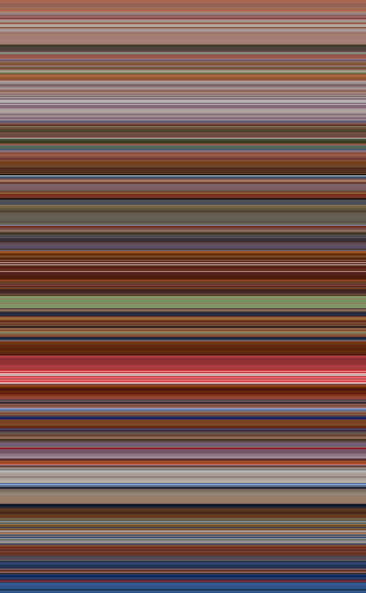 reallygoodmvs's tweet image. This is insane.

The average colour from each frame of top 21 movies, compressed into one picture:

1/21 The Shining