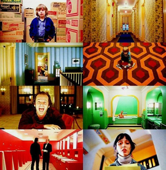 This is insane. The average colour from each frame of top 21 movies, compressed into one picture: 1/21 The Shining