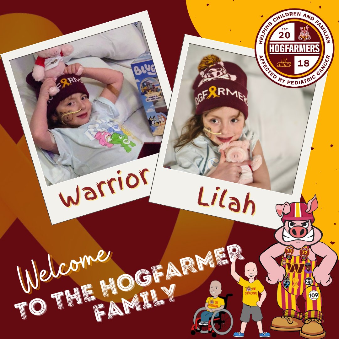 Welcome Warrior Lilah to the Hogfarmers family. Around 2 years old, she developed a stomach pain where a liver tumor was found resulting in the started chemotherapy shortly after. We're here to support you in your battle and sending lots of love and positive energy your way.