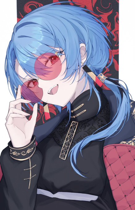 「blue hair tinted eyewear」 illustration images(Latest)