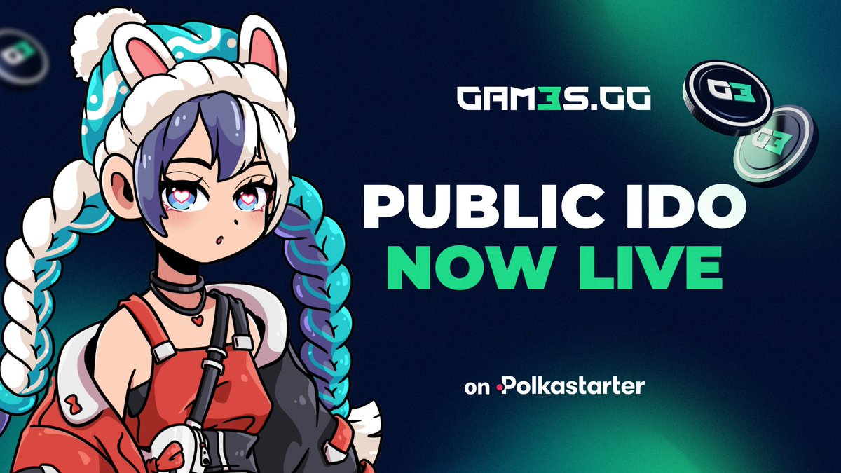 $G3 Public IDO on @Polkastarter is NOW LIVE 😍 We're excited to offer our community another opportunity to join the $G3 movement ahead of our listing tomorrow. If you've been allowlisted & completed KYC, join here: polkastarter.com/projects/gam3s…