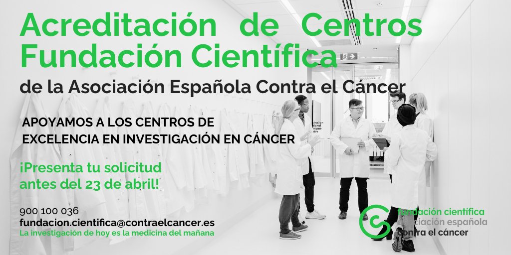Nueva convocatoria 'Acreditación Centros Fundación' para impulsar a los centros de excelencia en investigación en cáncer #investigandoencáncer contraelcancer.es/es/area-invest…