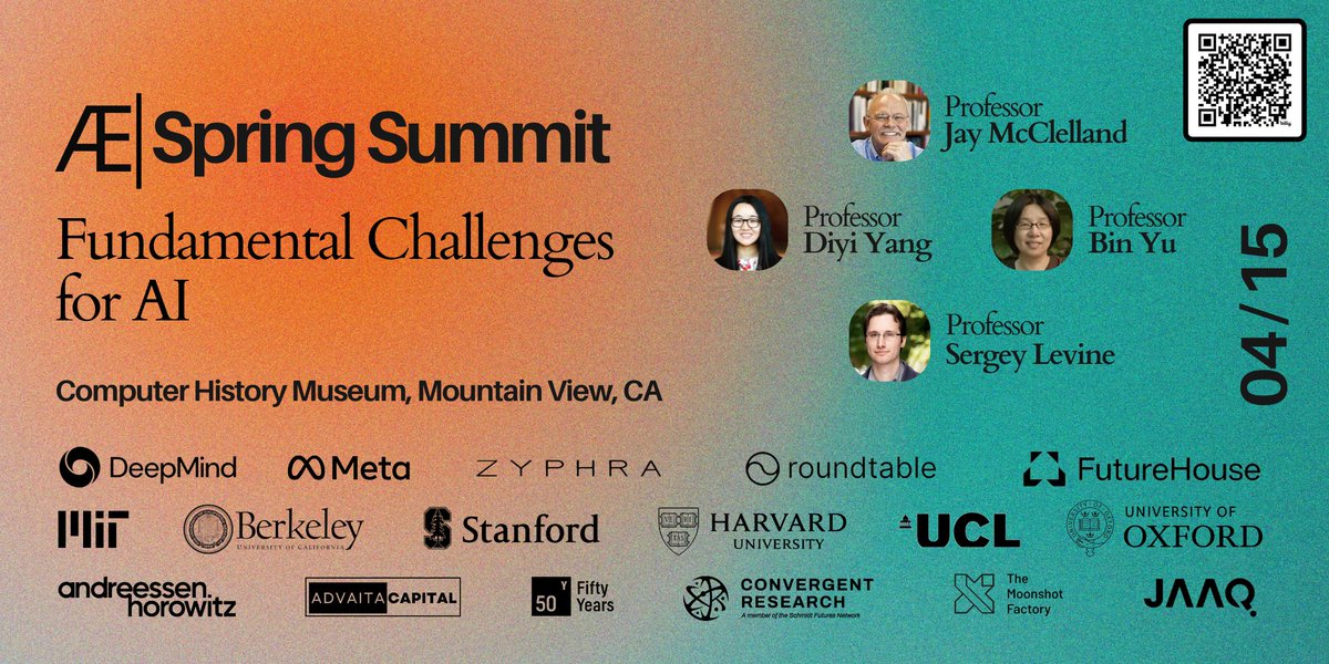 Announcing our Final Line-Up &amp; Reduced Prices: Spring Summit on Fundamental Challenges for AI!

bit.ly/springsummitai…

We discuss core challenges &amp; promising avenues in a day of high-profile keynotes &amp; panels. Lunch &amp; Reception included.

Come &amp; join us!

April 15th,