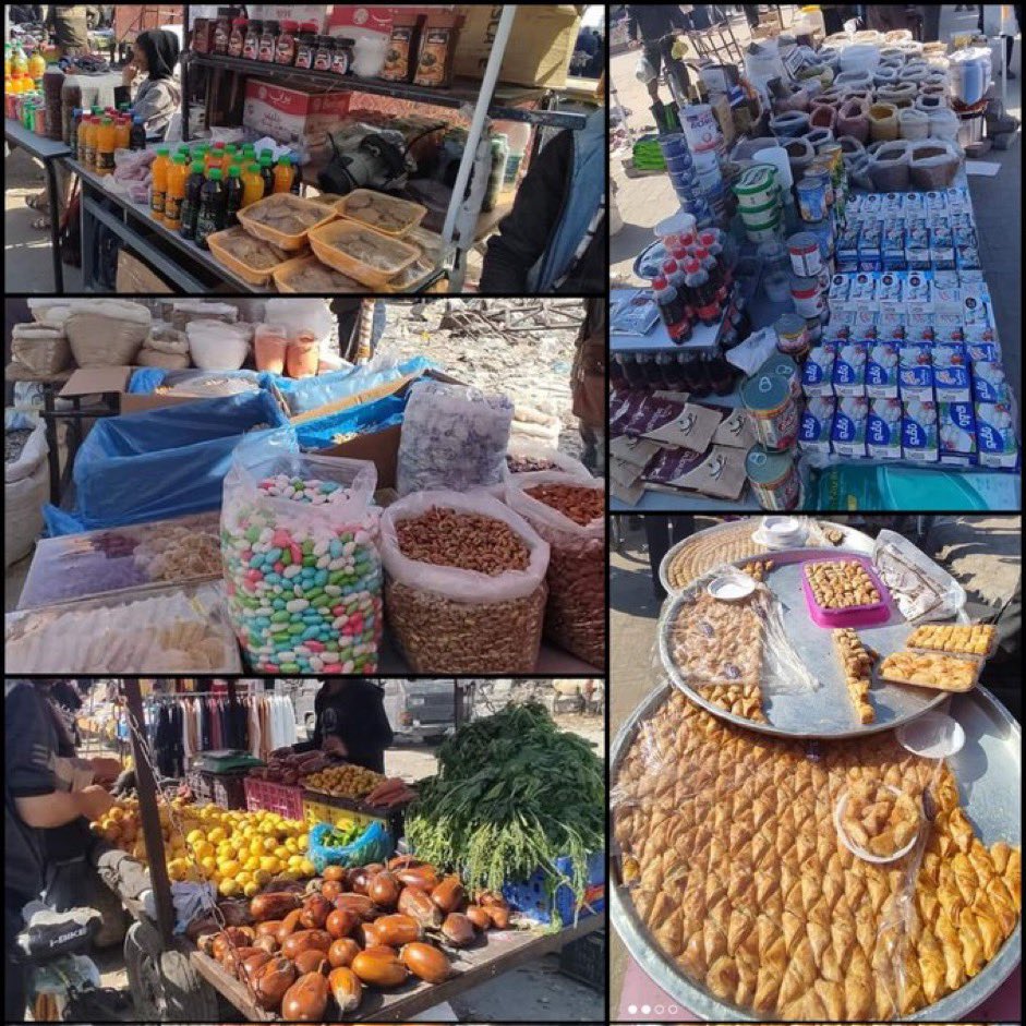 Scenes from a market in northern Gaza yesterday.