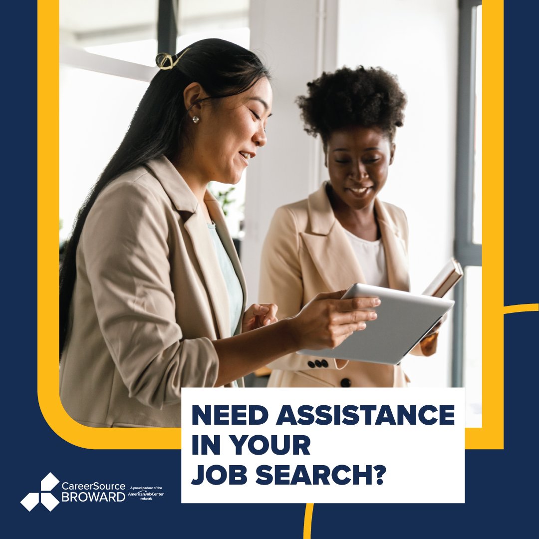 CareerSource Broward has trained employment coaches and specialists in our Career Centers who will personally assist you in your job search. 𝗚𝗲𝘁 𝘁𝗵𝗲 𝗝𝗼𝗯 𝗬𝗼𝘂 𝗪𝗮𝗻𝘁! CareerSourceBroward.com/Elevate #JobSeekers #Jobs