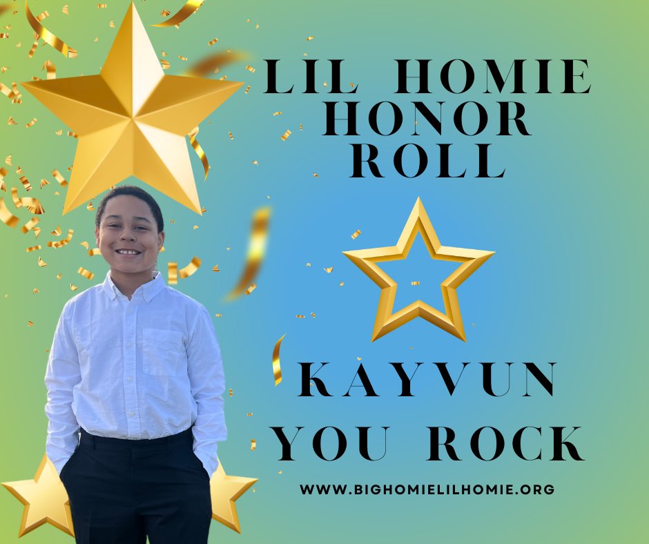 Lil Homies who made the honor roll, please stand up. This is a great accomplishment. Let's continue to build on this foundation of success.

#school #honorroll #proud #cheering #Happydance