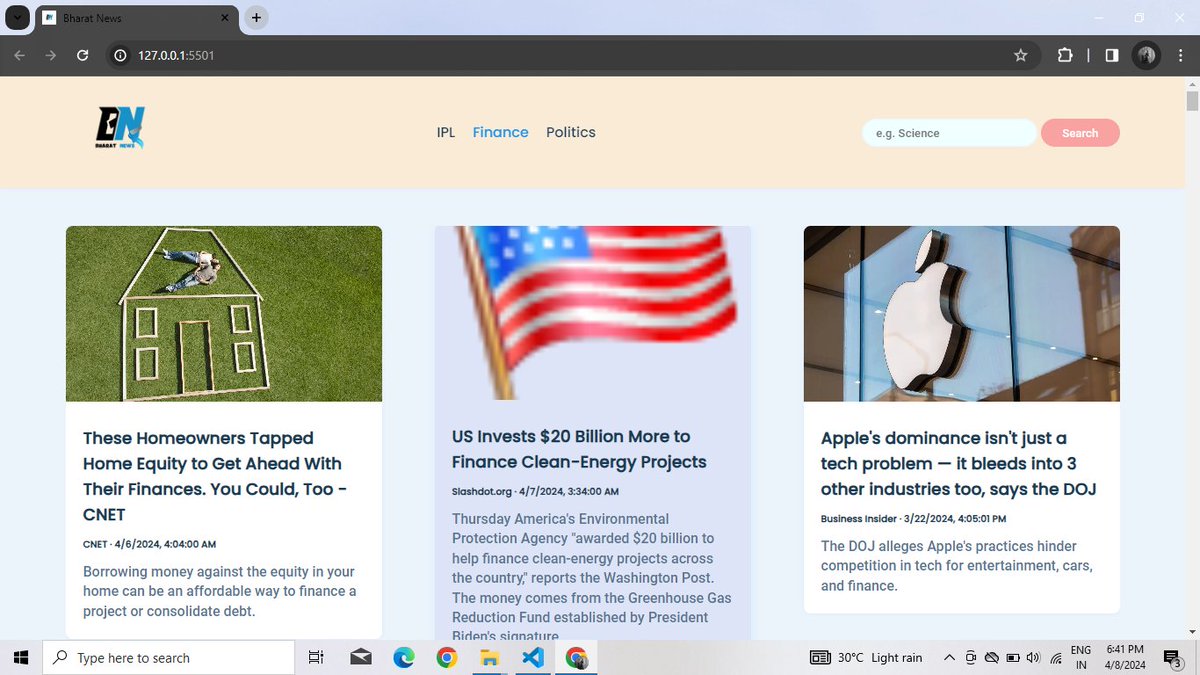 krisna_2510's tweet image. Hey everyone! Just finished a real-time  news feed website with the power of APIs! 🌐📰 In this project, I have  learn to fetch real-time news data from  News API using JavaScript,Html and Css. 
GitHub link-github.com/krisna-dev-07/…
#webdevelopment  #NewsApi
#100DaysOfCode
