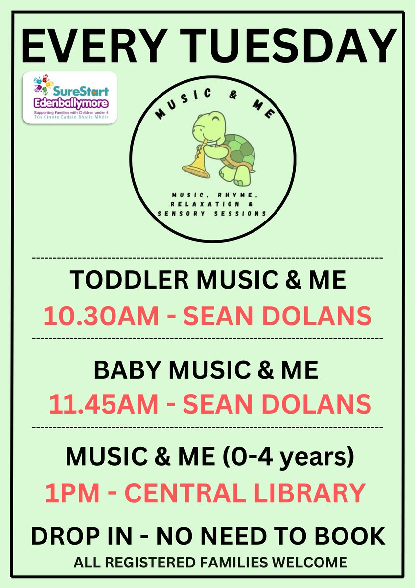 ⭐️⭐️ Whats on tomorrow ⭐️⭐️ Please see below a few changes to our Music and Me classes 🥰 ⭐️The Health visiting team will also be available (times shown on poster) if you have any questions or queries🥰