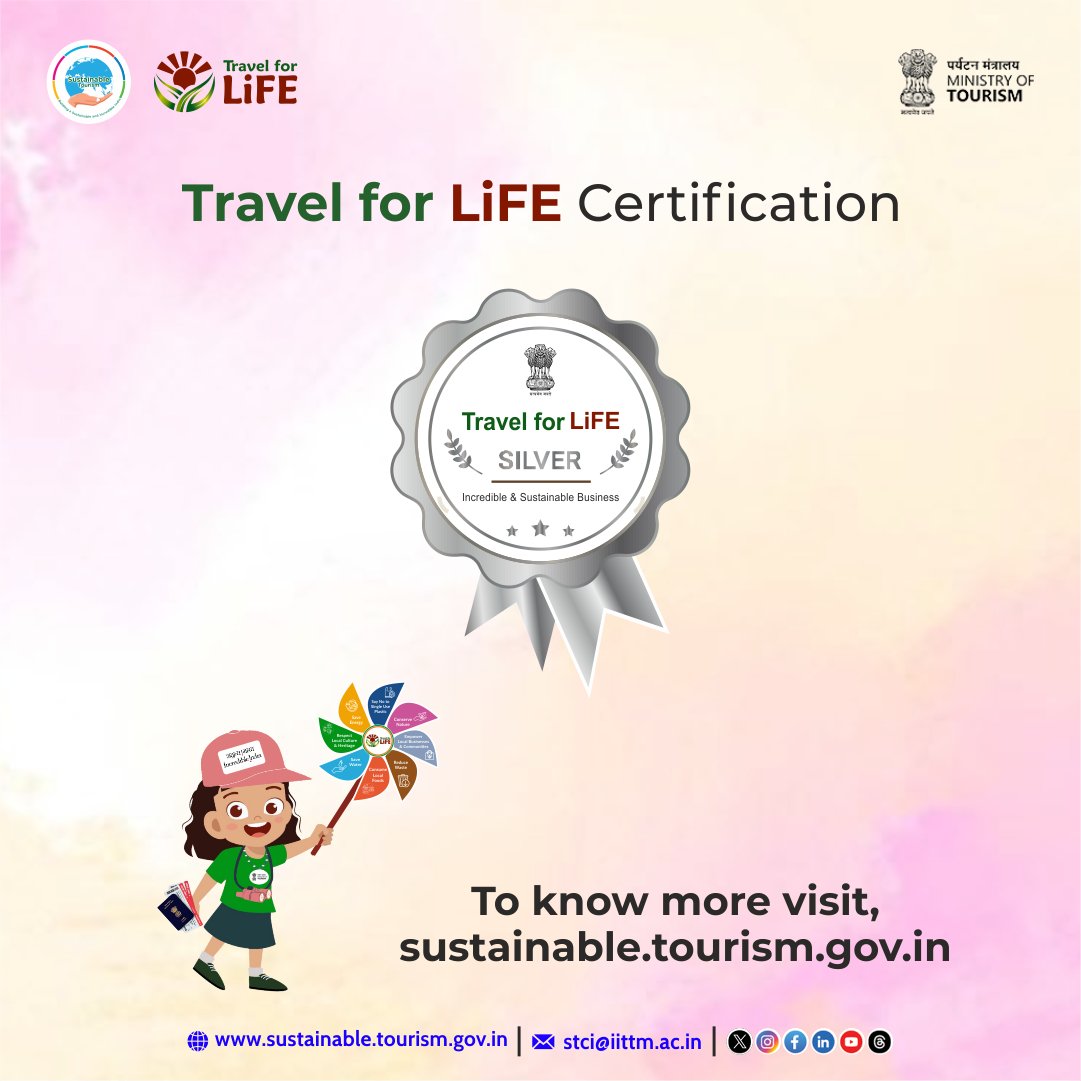 The Travel for LiFE Silver certification under @tourismgoi aims to identify, assess and reward tourism businesses and other entities that meet intermediate sustainability criteria and parameters. (1/2)