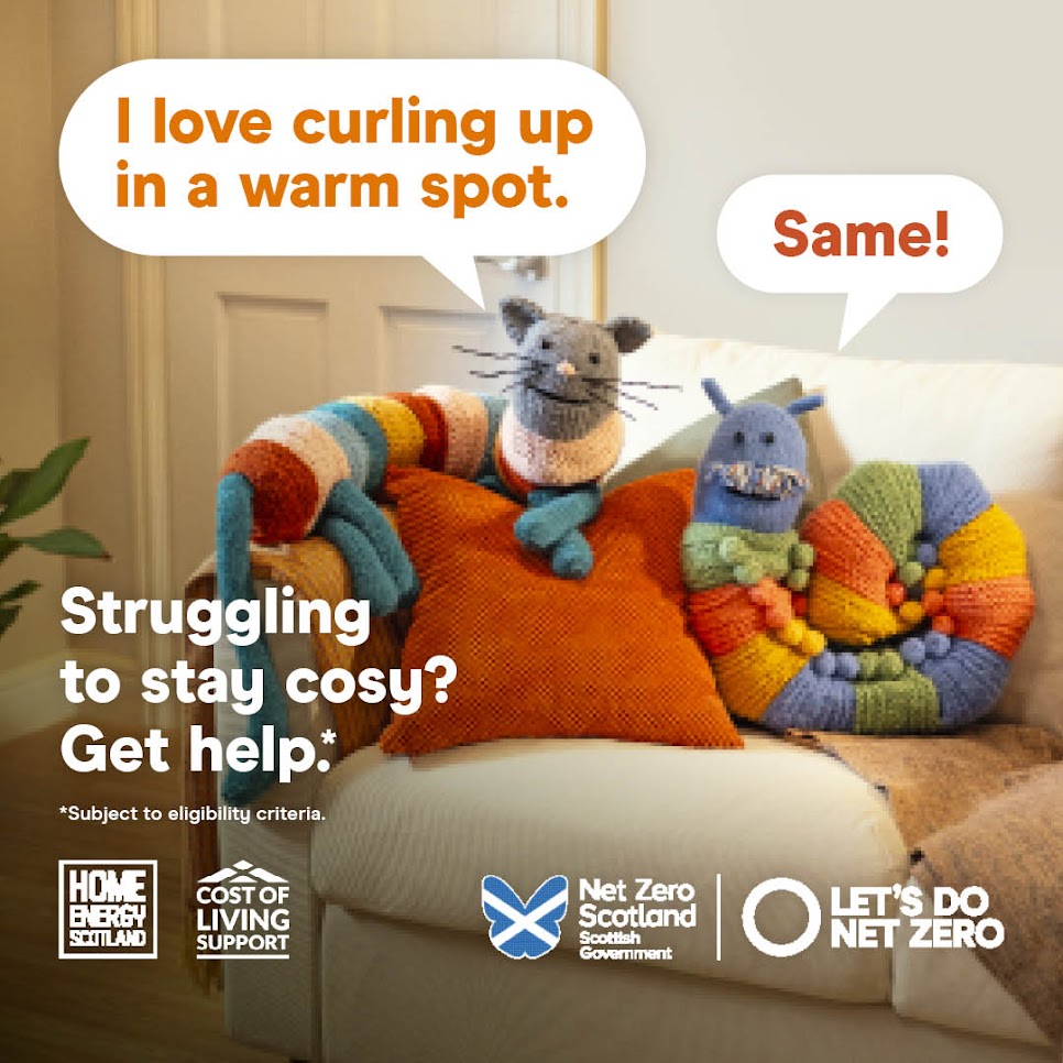 #WarmerHomesScotland has help and funding to make your home warmer. Call @HomeEnergyScot free on 0808 808 2282 or  visit homeenergyscotland.org/warmer-home to find out if you could get home  improvements worth up to £10k or more