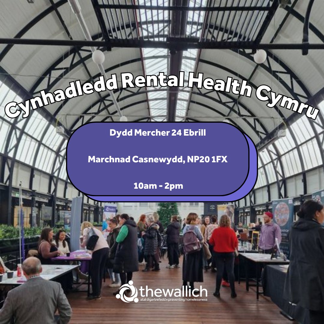 Mae @TaiPawb yn cynnal digwyddiad i dynnu sylw at effaith iechyd meddwl yn y sector rhentu. Cynhadledd Rental Health Cymru 👉 Dydd Mercher 24 Ebrill 👉 Marchnad Casnewydd, Stryd Fawr, Casnewydd NP20 1FX 👉 10am - 2pm Archebwch eich tocynnau fan hyn: eventbrite.co.uk/e/rental-healt…