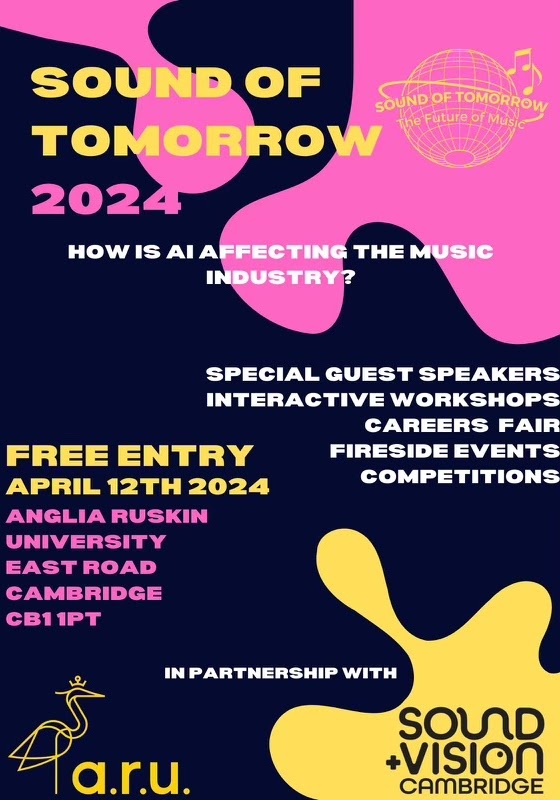 The 'Sound Of Tomorrow 2024' Conference is happening THIS Friday 12 April 🎶 This event has been organised and managed by the brilliant minds of ARU's third-year music and tech students #ARUProud Book your place - tinyurl.com/mtdpfdry