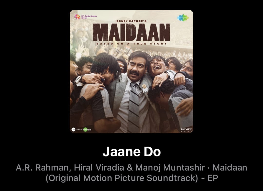 On #JaaneDo from #Maidaan #ARRahman @arrahman @manojmuntashir A song for the ages, could appreciate its layers and elements over a long evening walk..