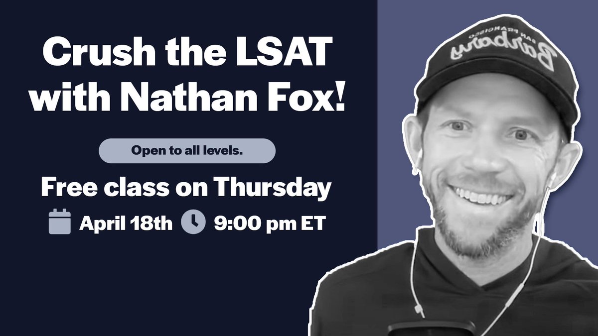 Free #LSAT Class with Nathan Fox! Master Logic Games, Reading Comprehension & Reasoning. Expert Strategies to Ace Your LSAT Score.

Register now ➔ lsatdemon.com/class/8597

#LSATDemon #lsatprep #studygram #futurelawyer  #lawschool  #lsat #lawyer #onlinelearning #freeclass