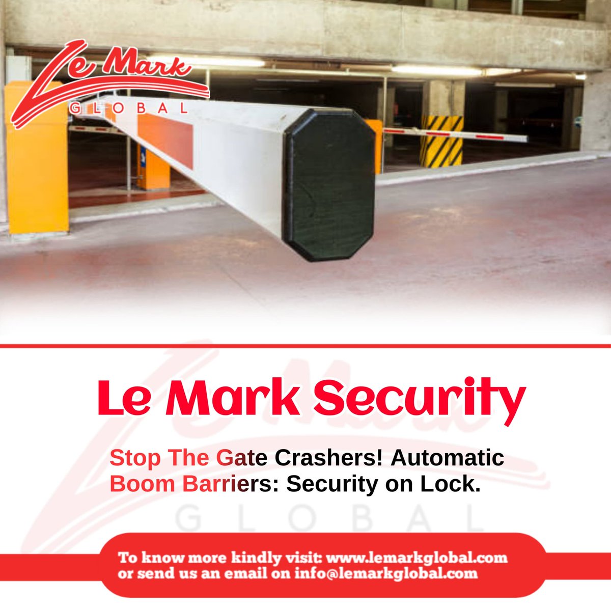 Click now and be amazed!
lemarkglobal.com

#automaticboombarrier #parkinglotbarrier #securitygate #accesscontrolsystem #securitybarrier #parkingsecurity #boomgatesystem #carparkbarrier #securitysolution #entrysystem #automaticboombarrierforgatedcommunities
