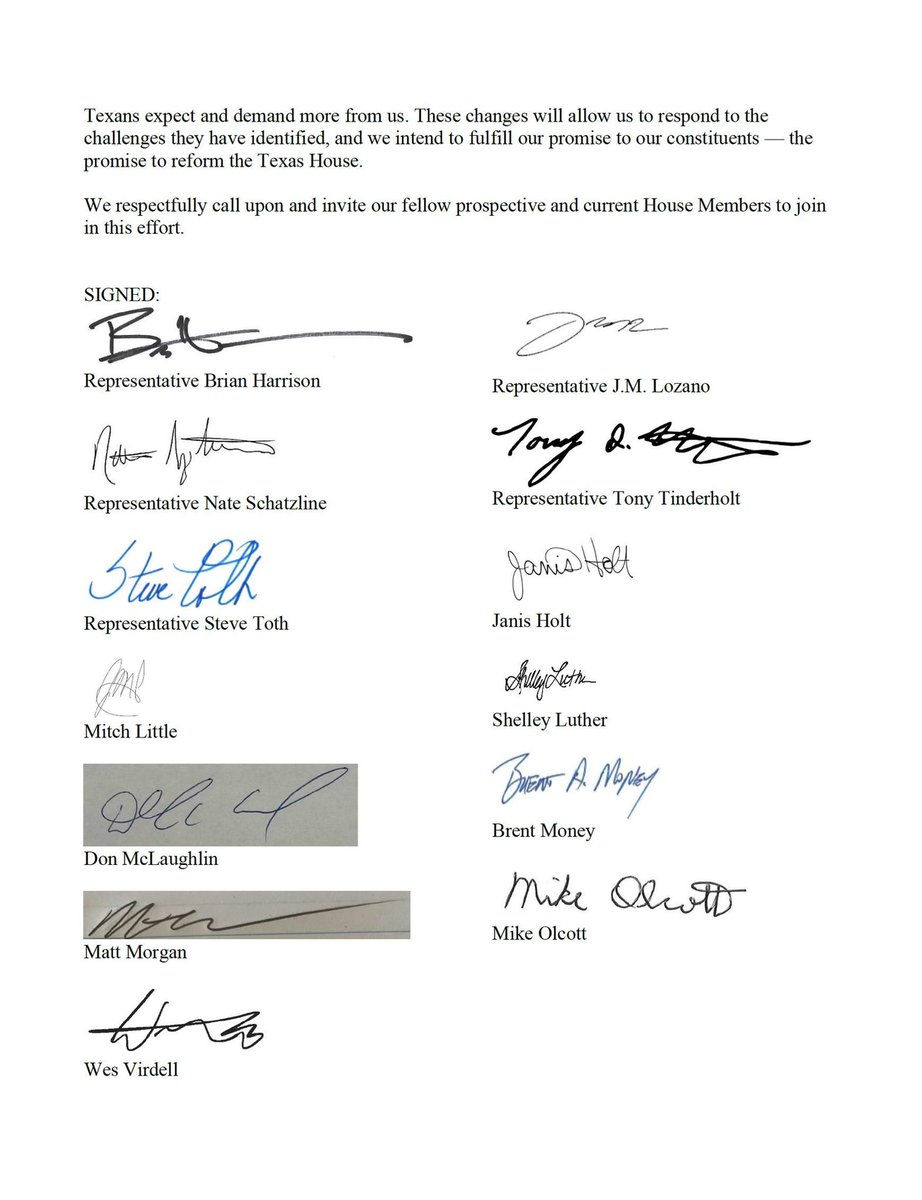 I am pleased to be one of the initial drafters and signers of the Contract with Texas. I believe that’s what the voters of House District 65 expect of me. When I decided to run, I said, “REFORM STARTS NOW.” Indeed, it has already begun. Please ask your rep to join us.