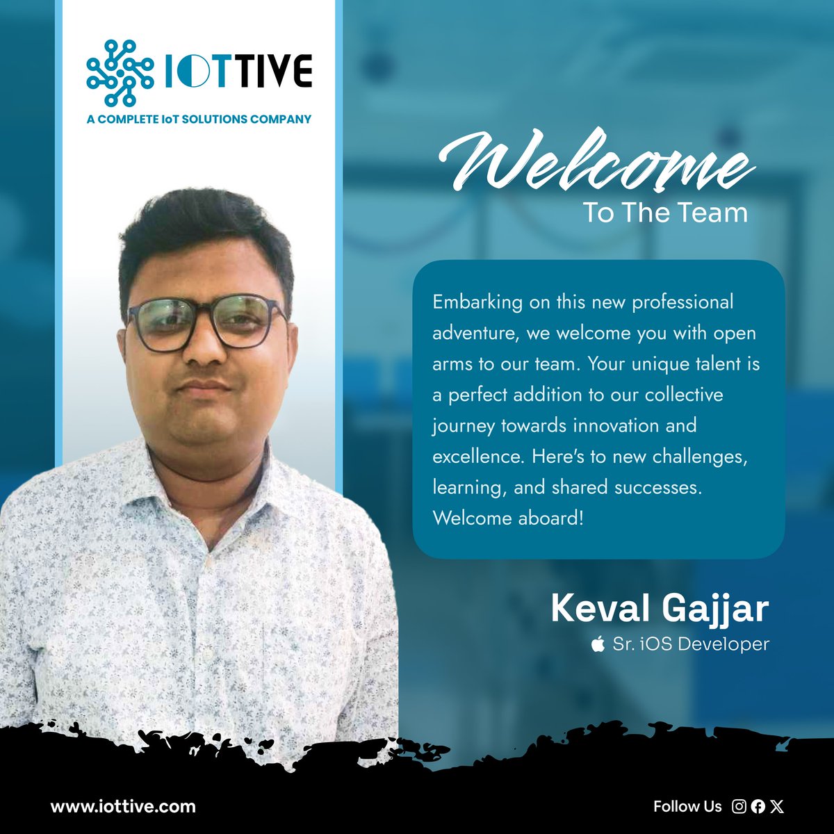 iottive's tweet photo. Welcome Keval Gajjar to @iottive family.

Looking forward to having a great year ahead.

#teamiottive #team #onboarding #welcome #welcometoteam #aboard #onboardingprocess https://t.co/vEfAI3hTRj