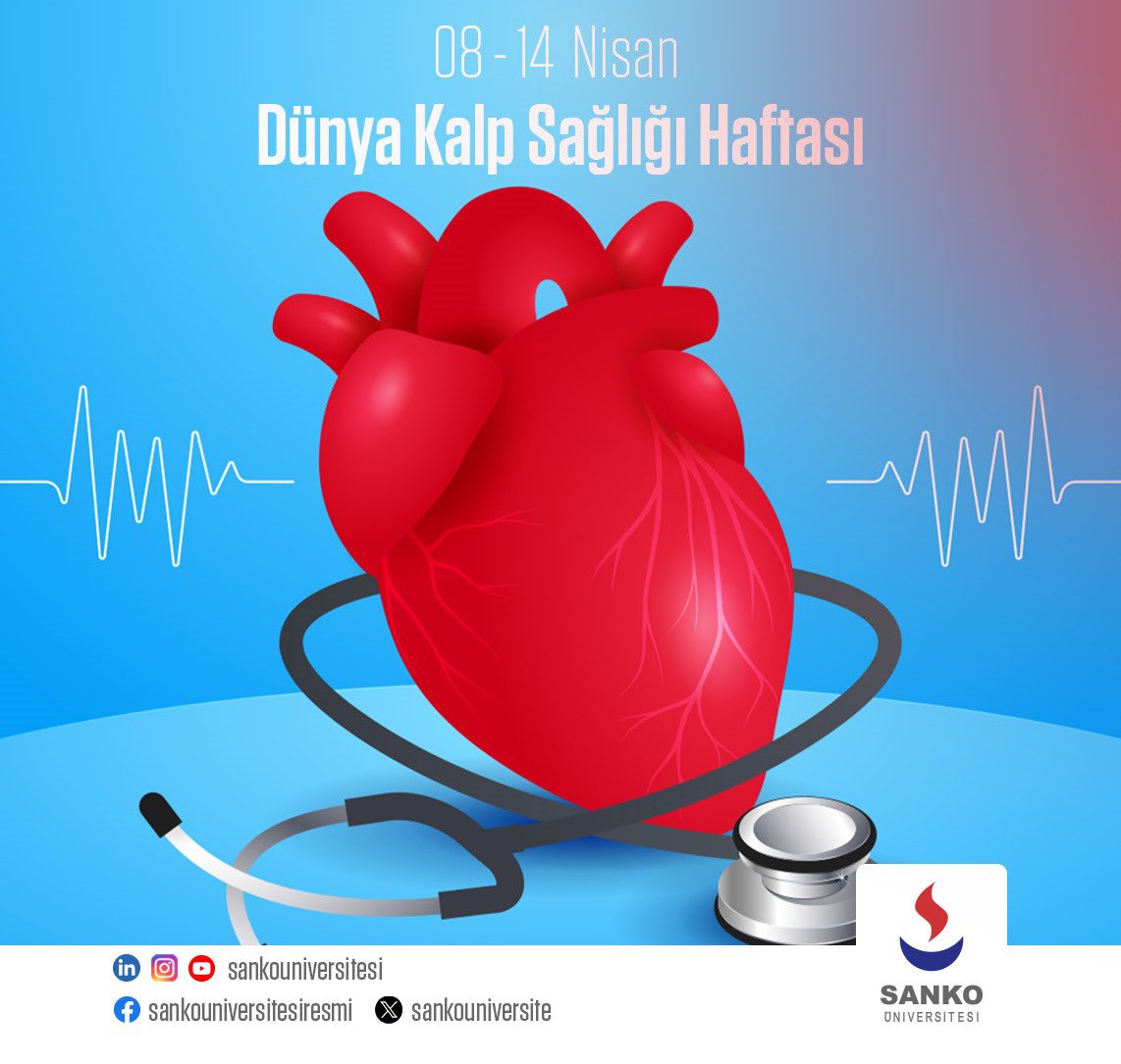 Kalbinize kulak verin! Düzenli egzersiz yaparak ve dengeli beslenerek ona iyi bakın... Düzenli sağlık kontrollerinizi ihmal etmeyin. #sankoüniversitesi #kalpsağlığıhaftası